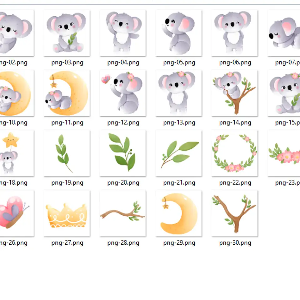 Kit Digital Coala Baby Menina - Chonnie Arts 2