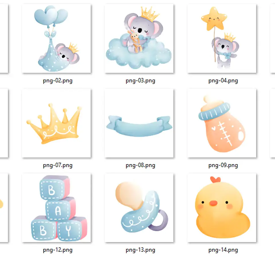 Kit Digital Coala Baby Menino - Chonnie Arts 2