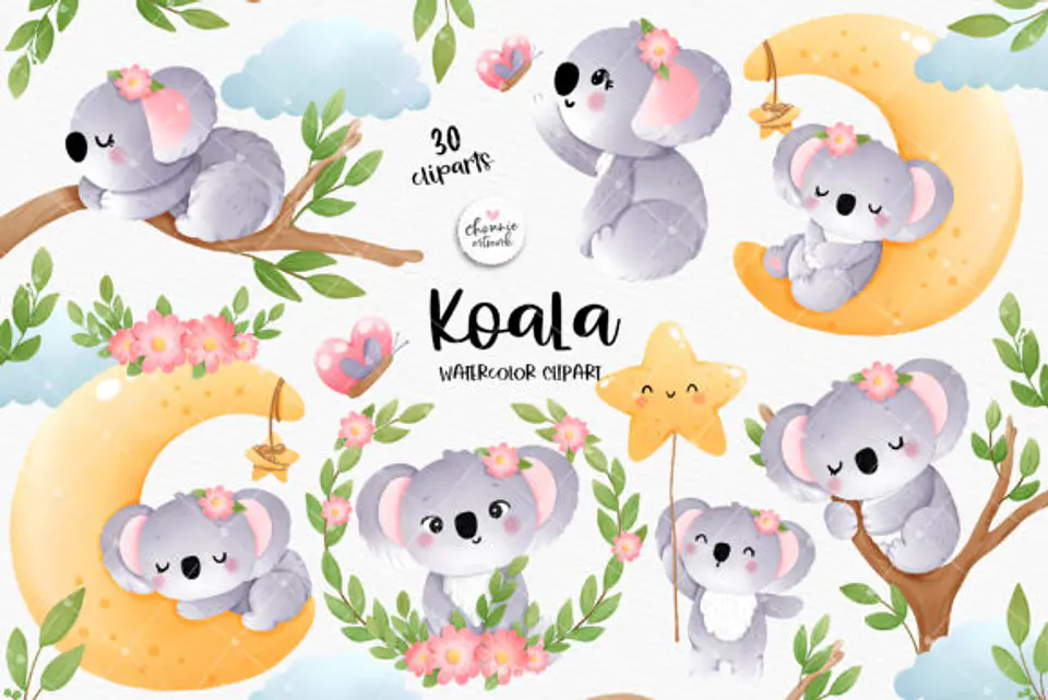 Kit Digital Coala Baby - Chonnie Arts 1