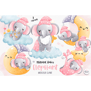 Kit Digital Elefantinha Baby Menina - Chonnie Arts