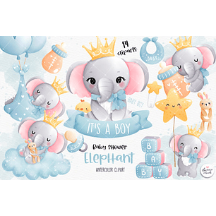 Kit Digital Elefantinho Baby - Chonnie Arts