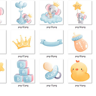 Kit Digital Elefantinho Baby - Chonnie Arts