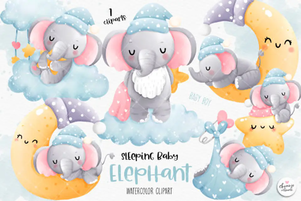 Kit Digital Elefantinho Baby - Chonnie Arts 1