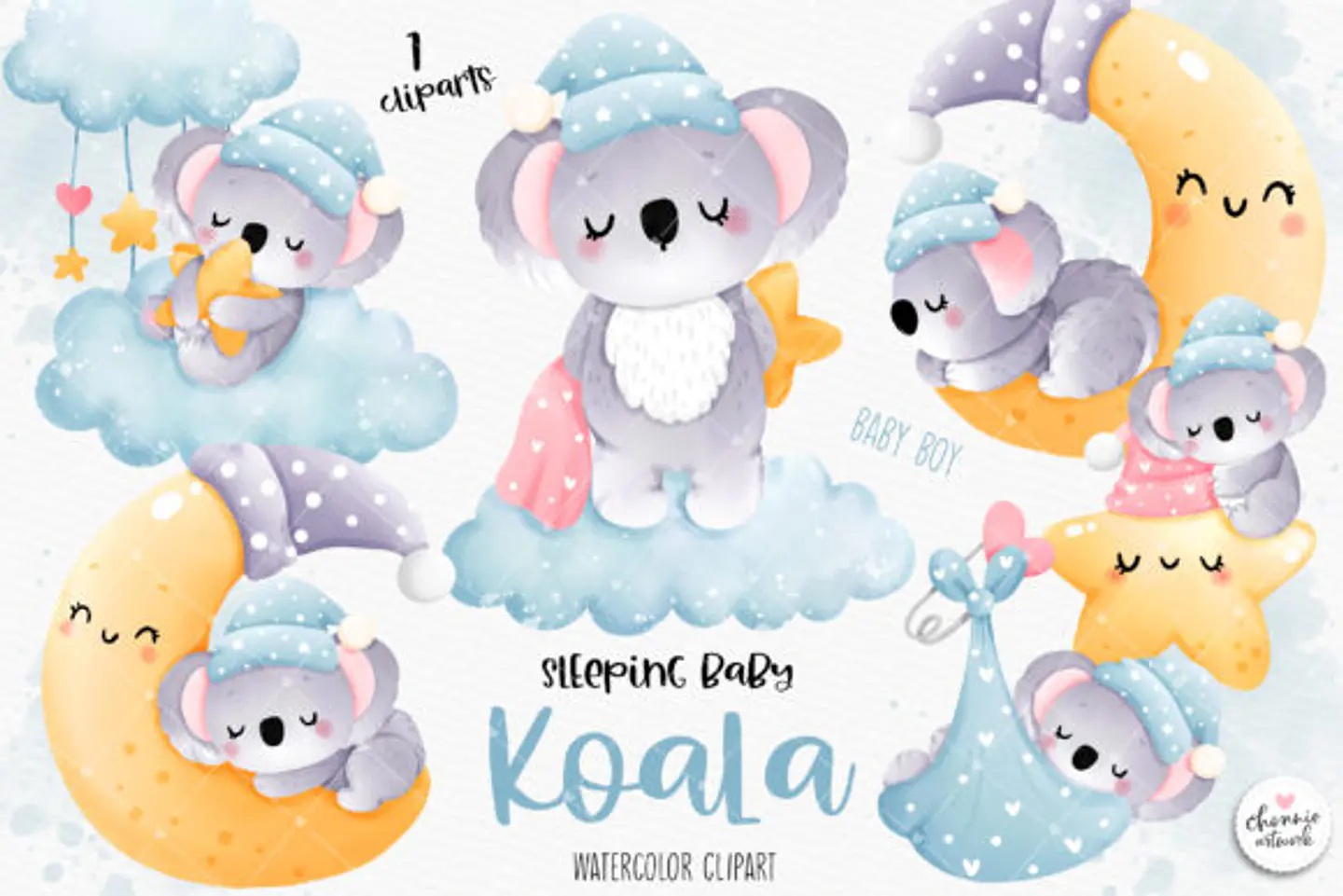 Kit Digital Coala na Lua - Chonnie Arts 1