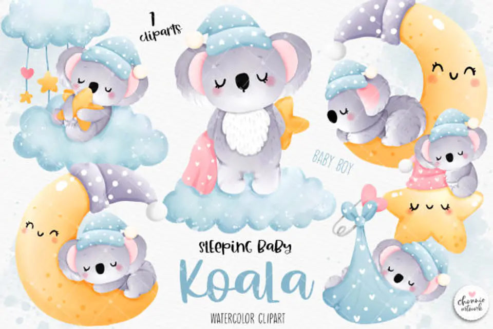 Kit Digital Coala na Lua - Chonnie Arts 1