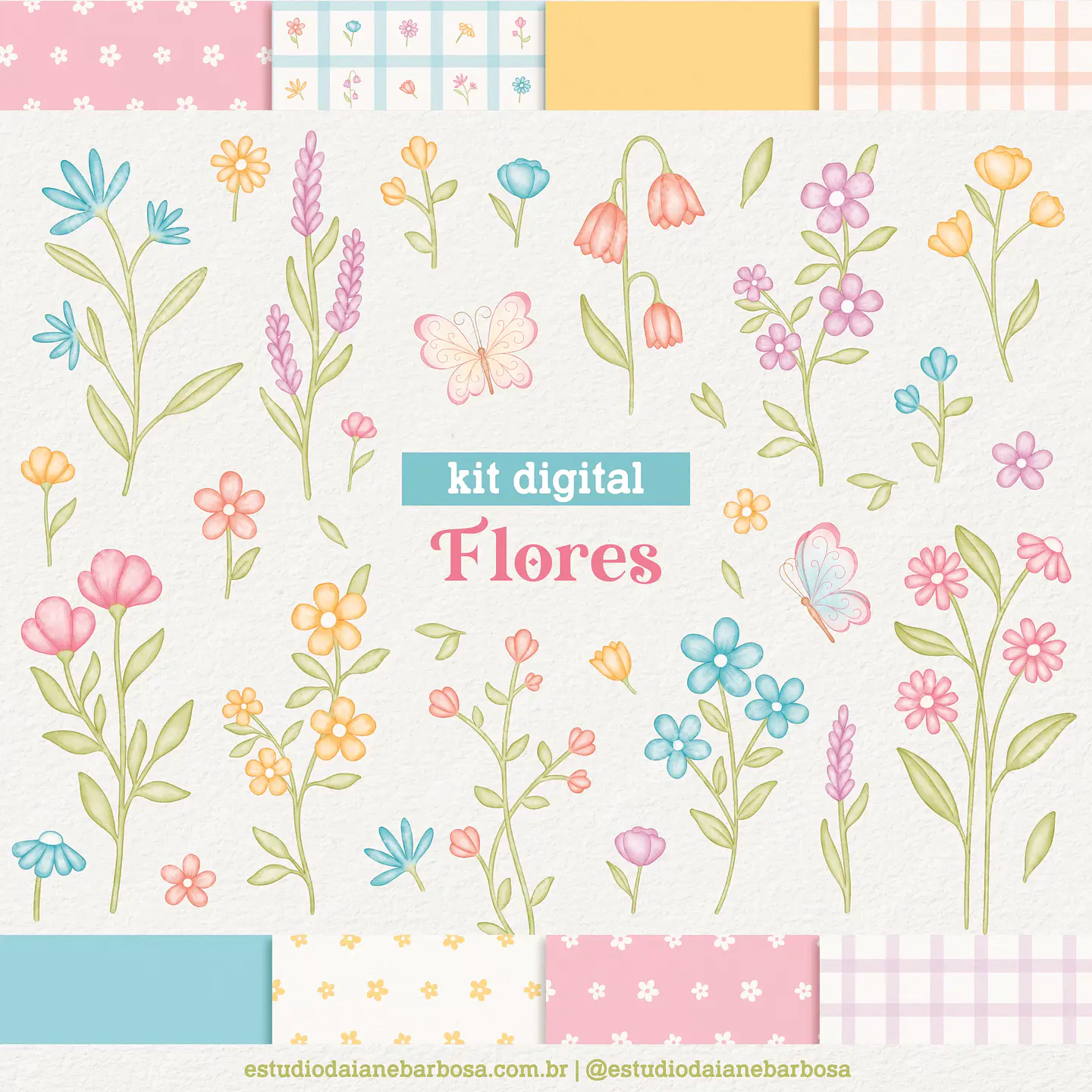 Kit Digital Flores - Daiane Barbosa 1