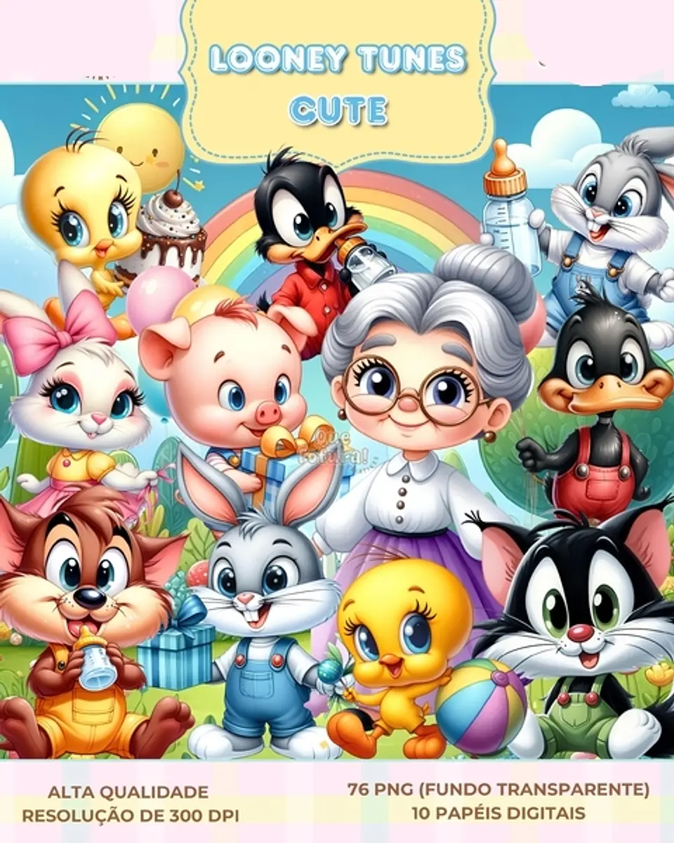 Kit Digital Looney Tunes Cute - Que Fofura Criativos 1