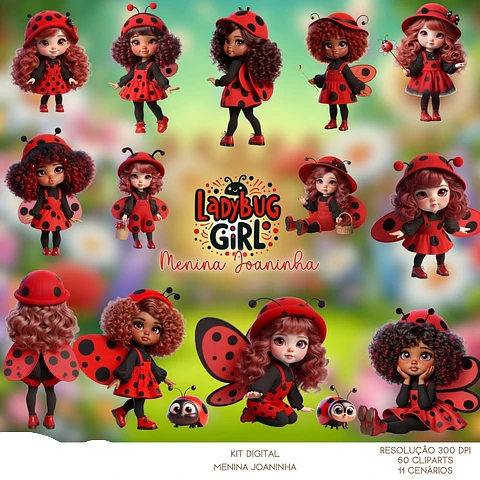 Kit Digital Menina Joaninha - Que Fofura Criativos