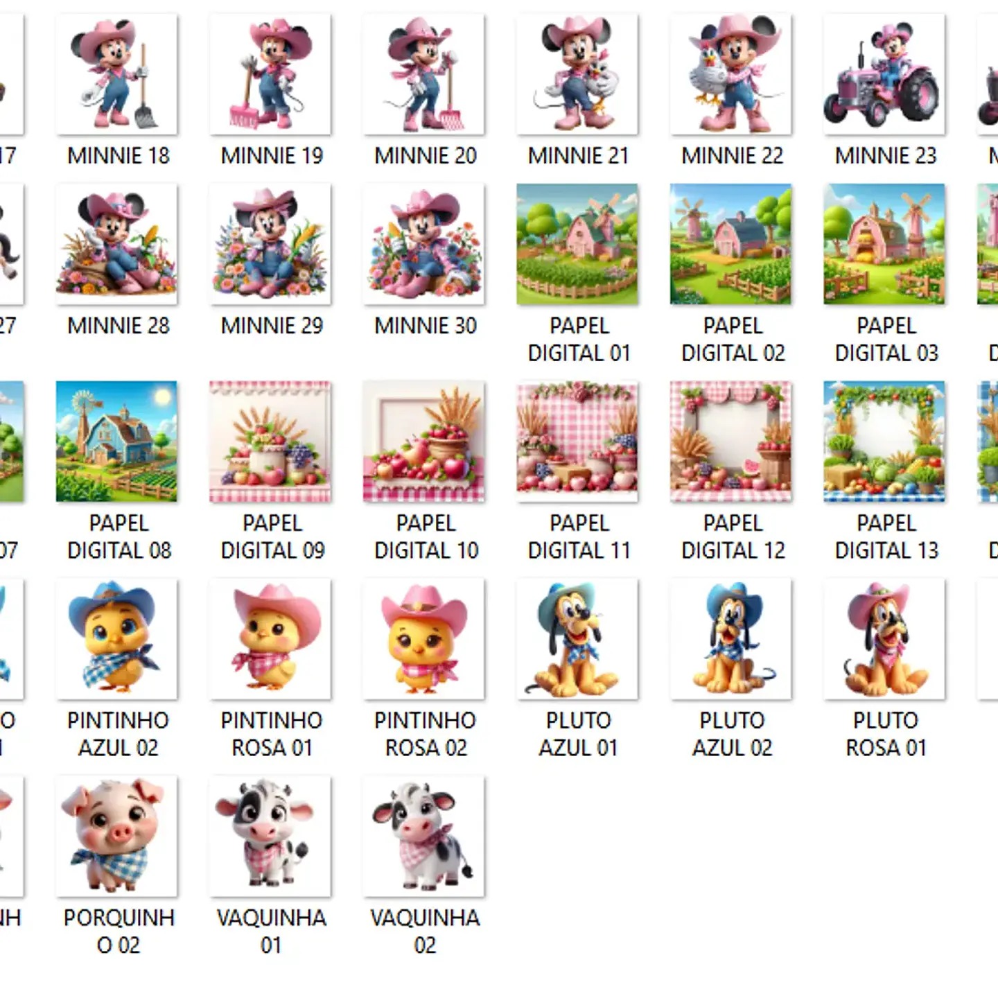 Kit Digital Mickey e Minnie Fazendinha - Que Fofura Criativos 2