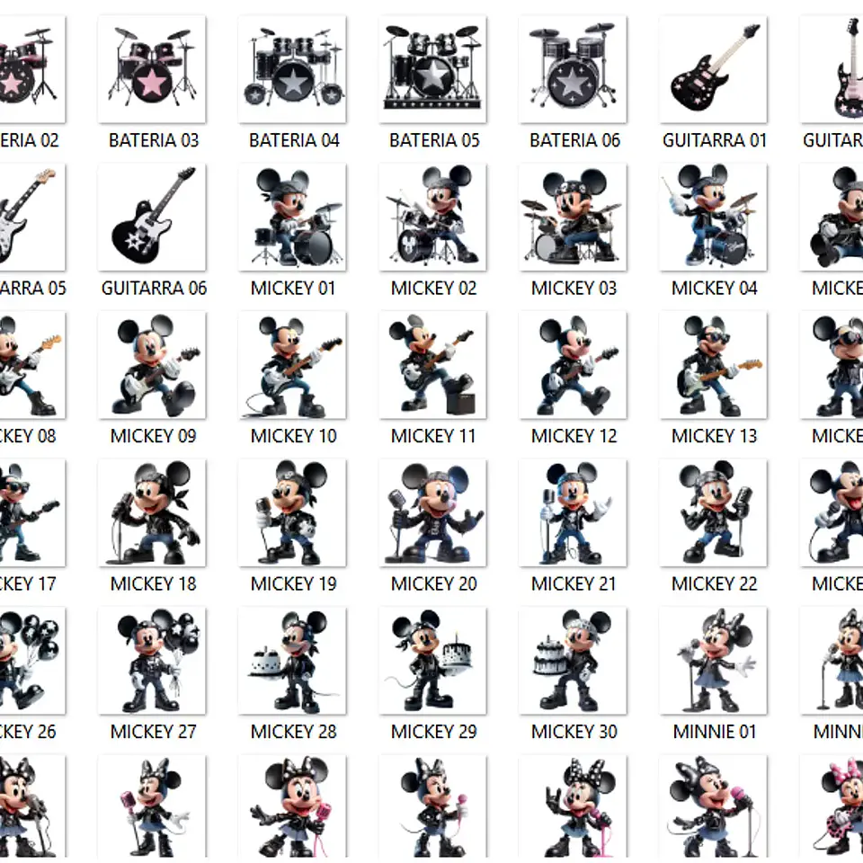 Kit Digital Mickey e Minnie Rock Star - Que Fofura Criativos 3
