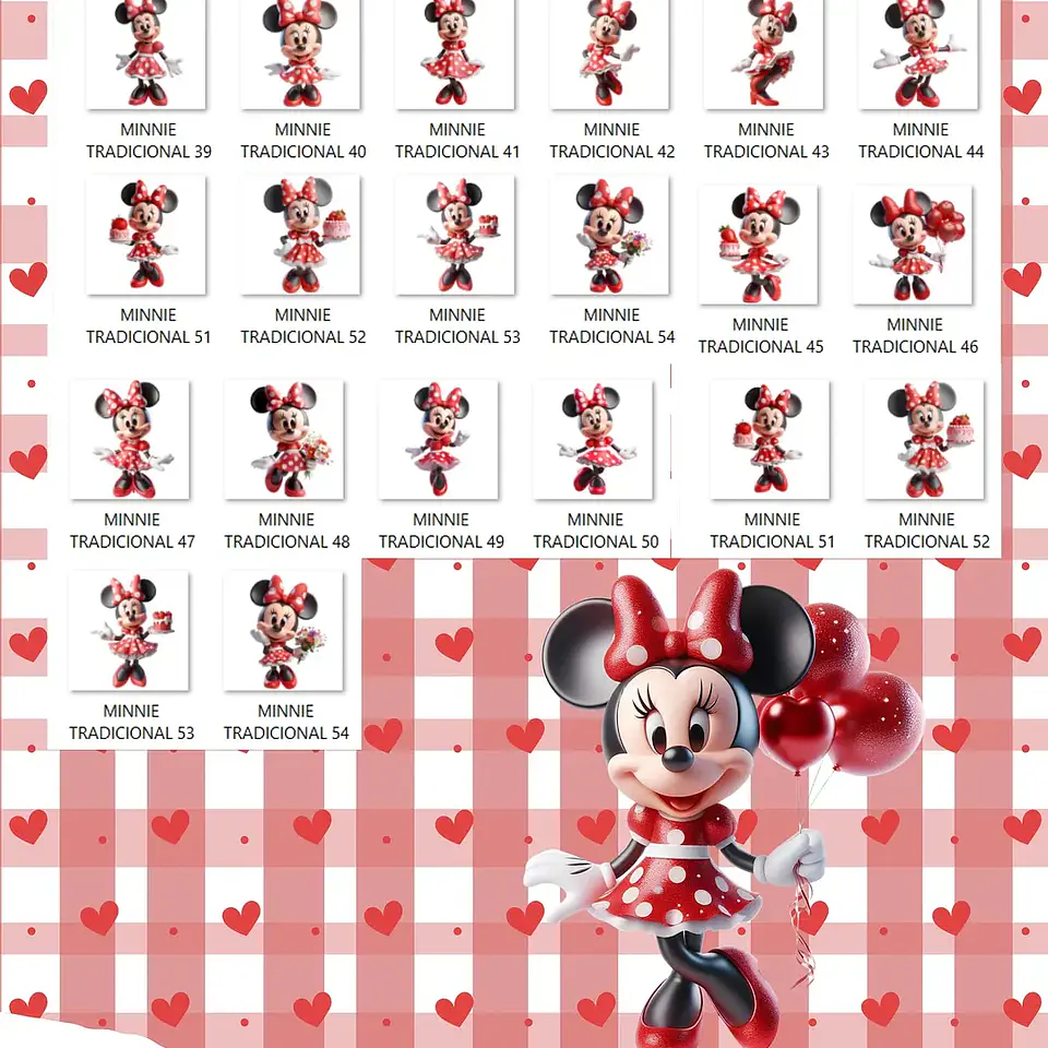 Kit Digital Minnie Tradicional 3D - Que Fofura Criativos 2