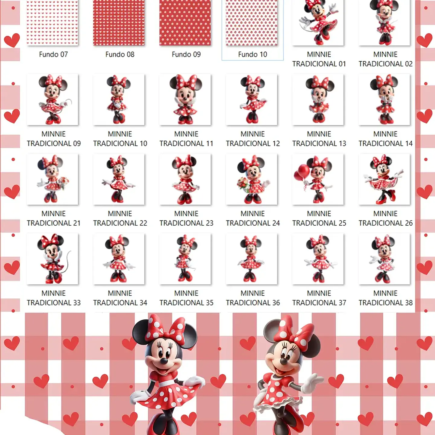 Kit Digital Minnie Tradicional 3D - Que Fofura Criativos 4