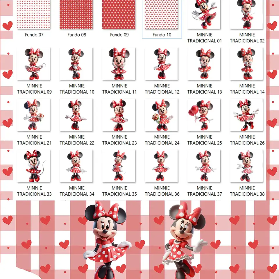 Kit Digital Minnie Tradicional 3D - Que Fofura Criativos 4
