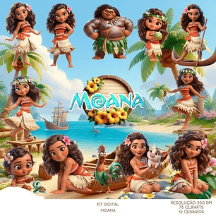 Kit Digital Moana - Que Fofura Criativos