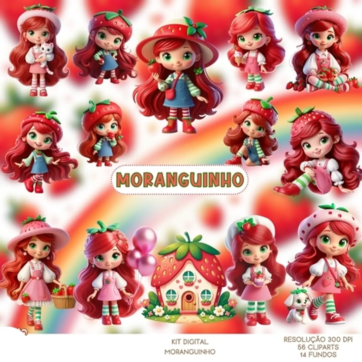 Kit Digital Moranguinho - Que Fofura Criativos 1