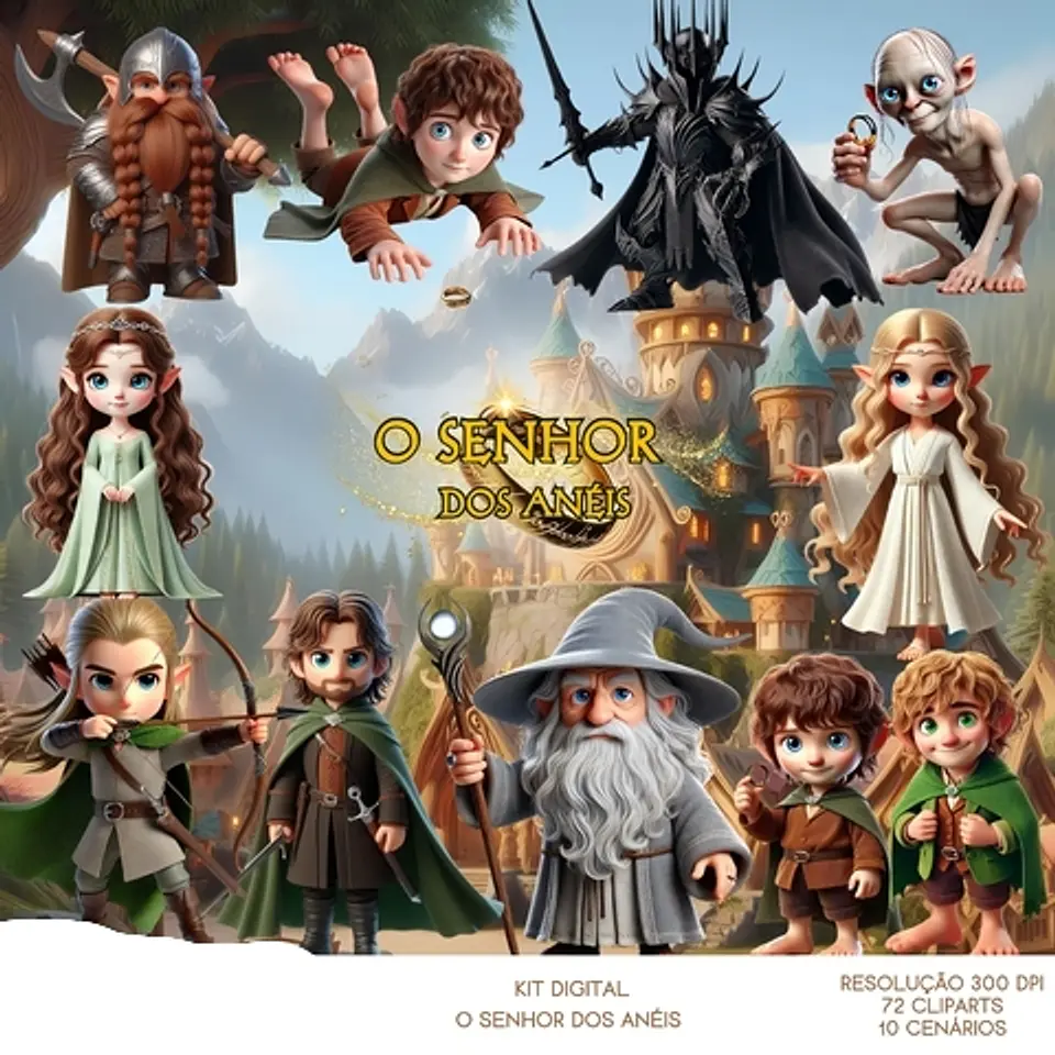 Kit Digital O Senhor dos Anéis - Que Fofura Criativos 1