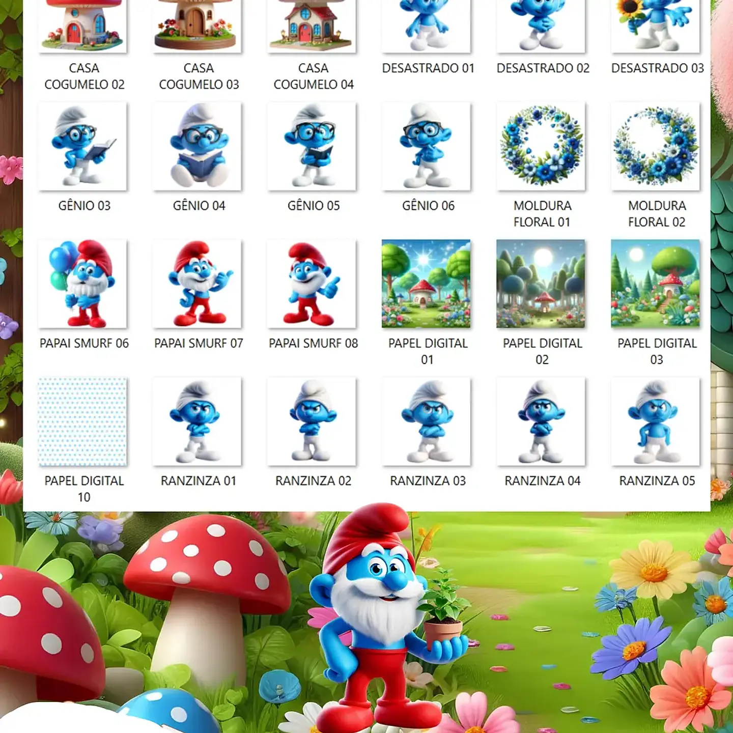 Kit Digital Os Smurfs - Que Fofura Criativos 2