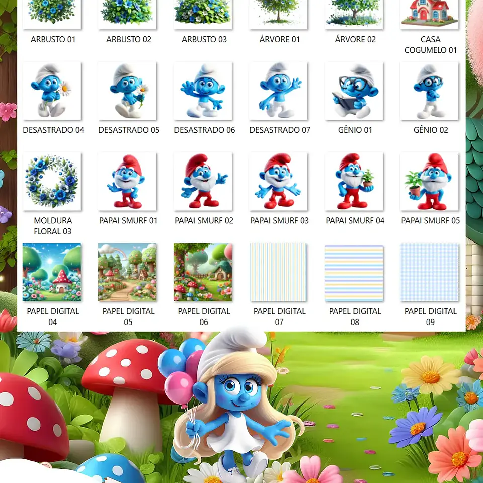 Kit Digital Os Smurfs - Que Fofura Criativos 3