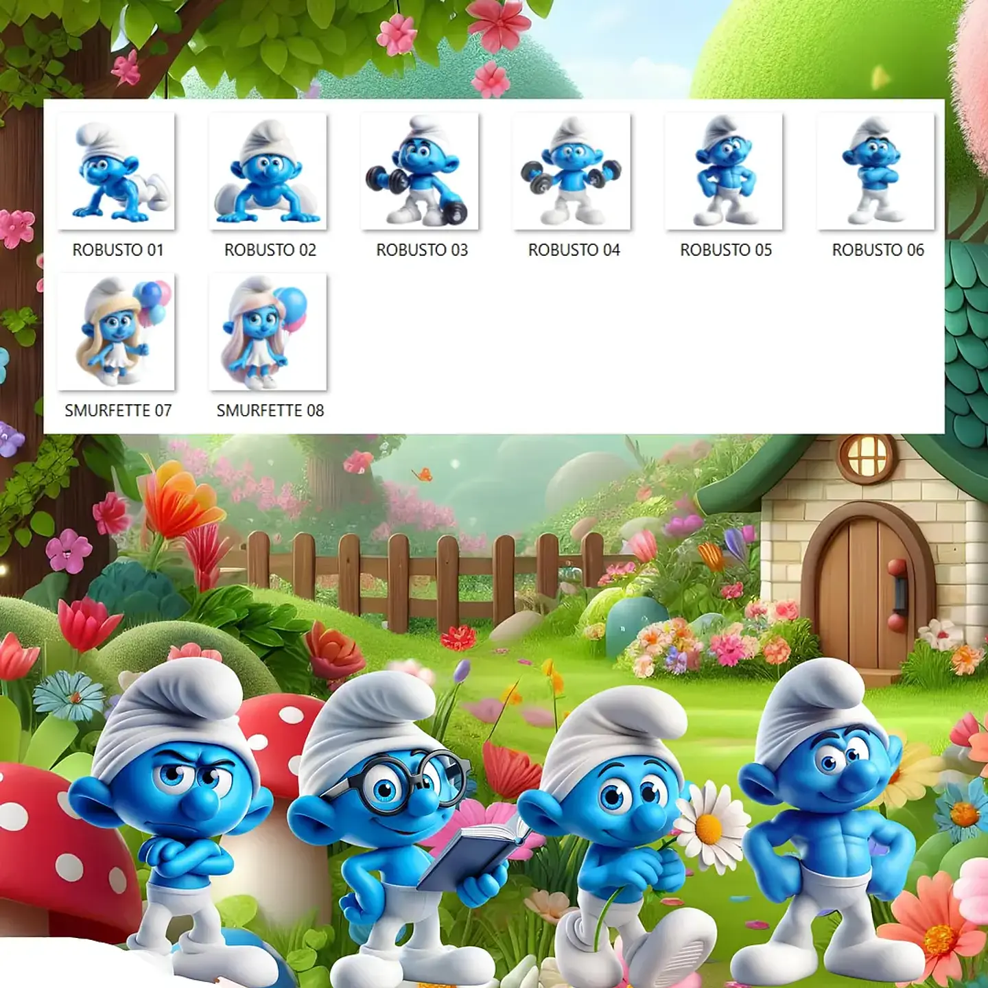 Kit Digital Os Smurfs - Que Fofura Criativos 4