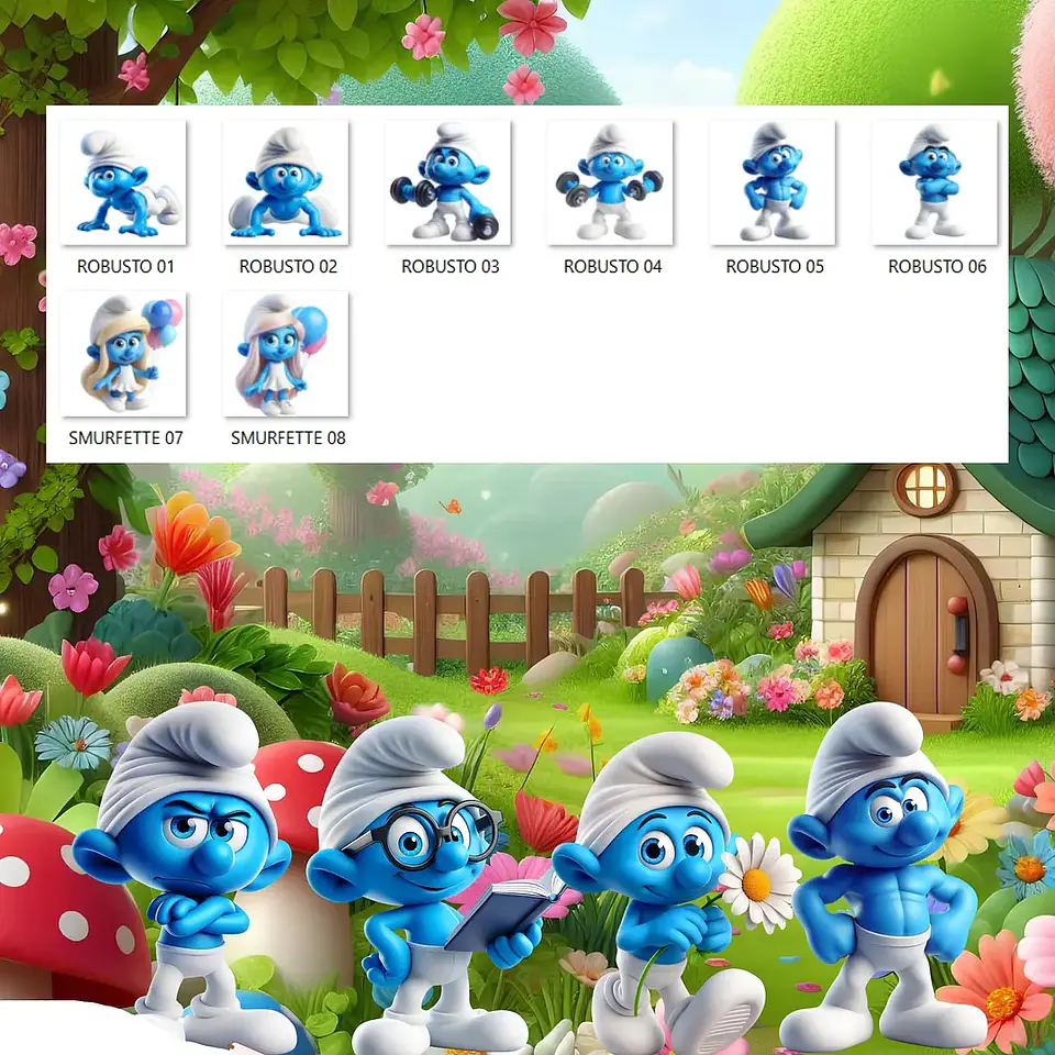 Kit Digital Os Smurfs - Que Fofura Criativos 4