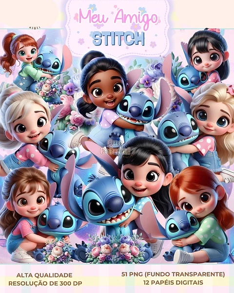 Kit Digital Meu Amigo Stitch - Que Fofura Criativos