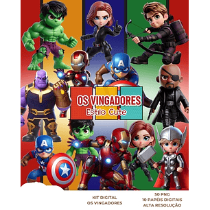 Kit Digital Os Vingadores Cute - Que Fofura Criativos