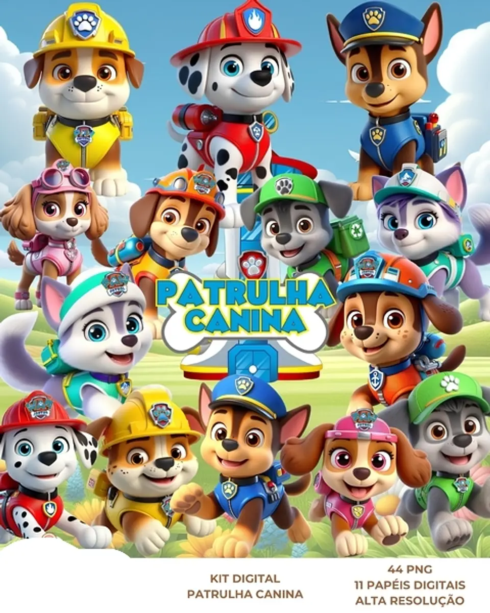 Kit Digital Patrulha Canina - Que Fofura Criativos 1