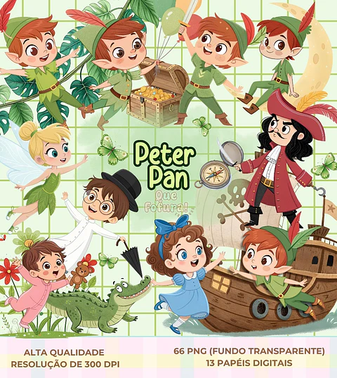 Kit Digital Peter Pan - Que Fofura Criativos