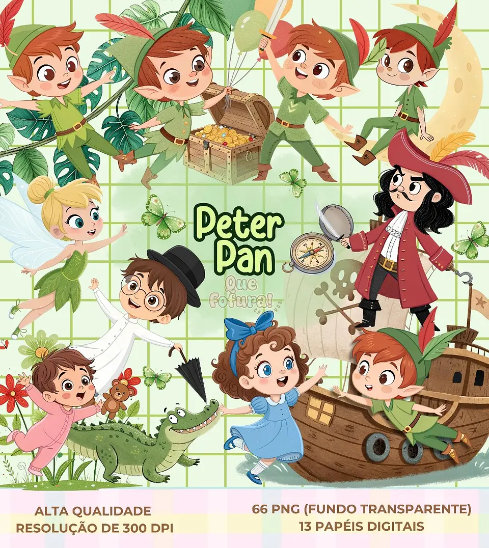 Kit Digital Peter Pan - Que Fofura Criativos 1