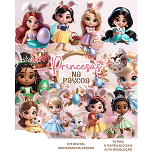 Kit Digital Princesas na Páscoa - Que Fofura Criativos