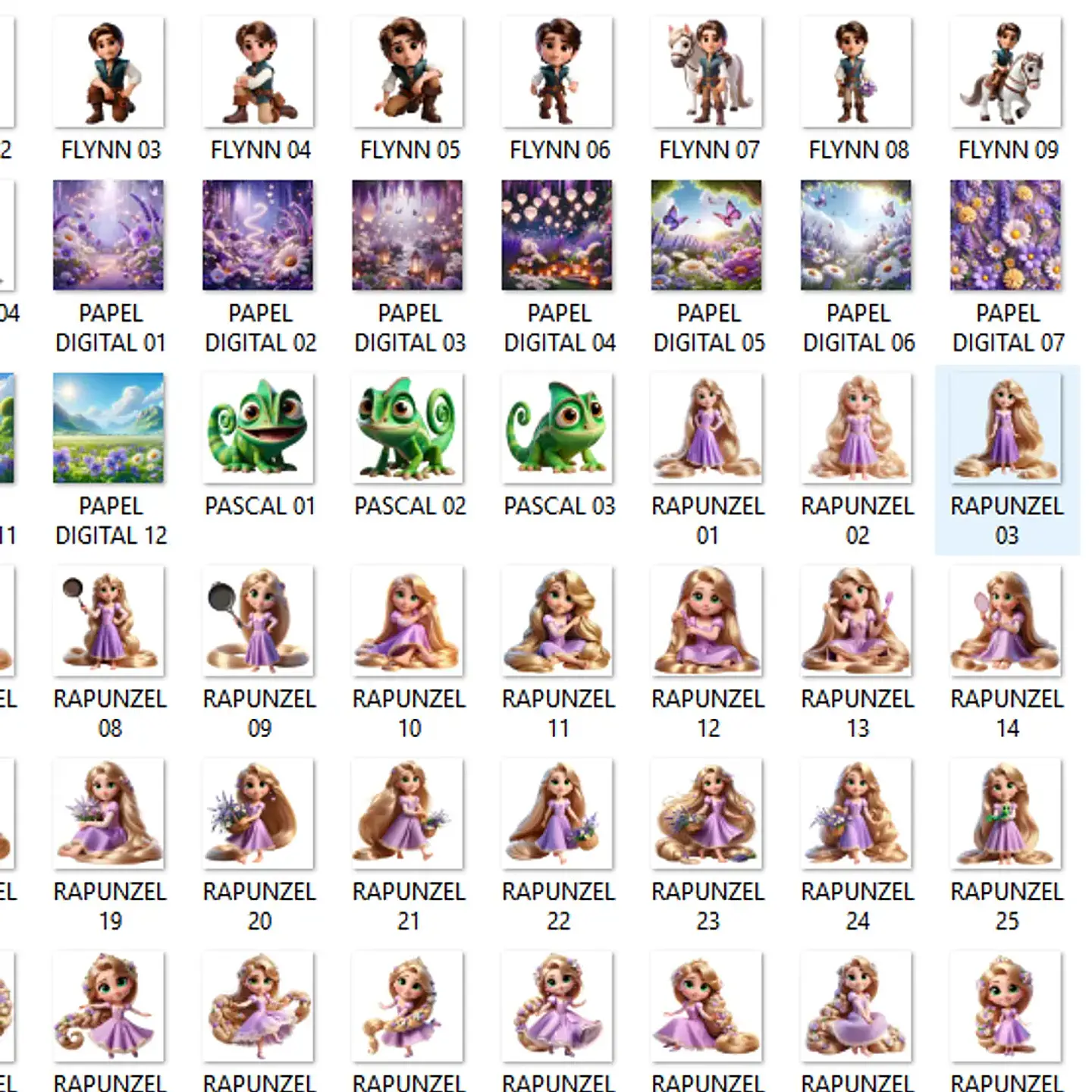 Kit Digital Rapunzel - Que Fofura Criativos 2