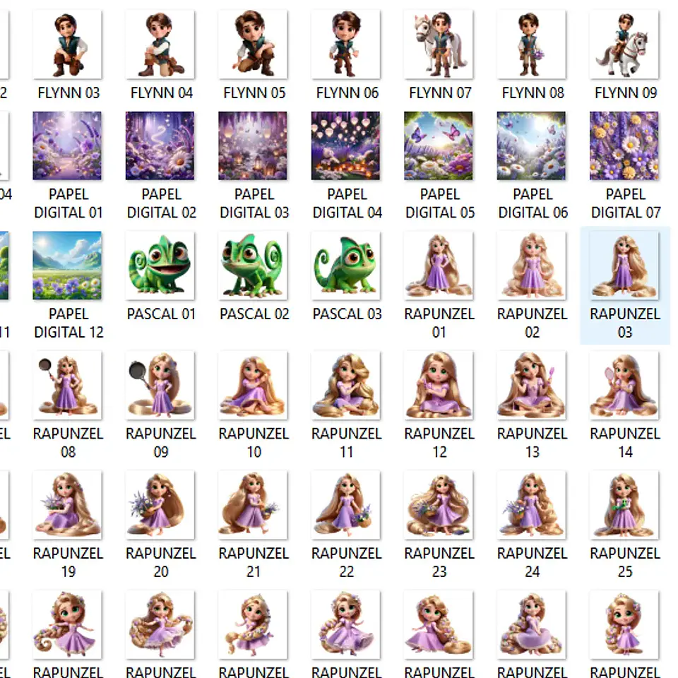 Kit Digital Rapunzel - Que Fofura Criativos 2