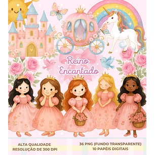 Kit Digital Reino Encantado - Que Fofura Criativos