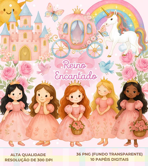 Kit Digital Reino Encantado - Que Fofura Criativos
