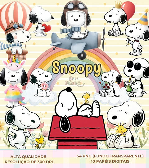 Kit Digital Snoopy- Que Fofura Criativos