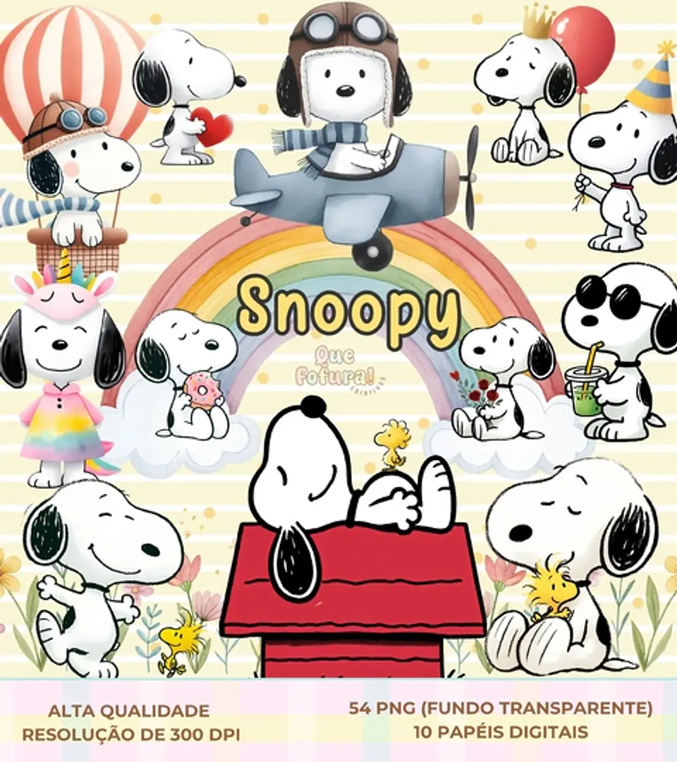 Kit Digital Snoopy- Que Fofura Criativos 1