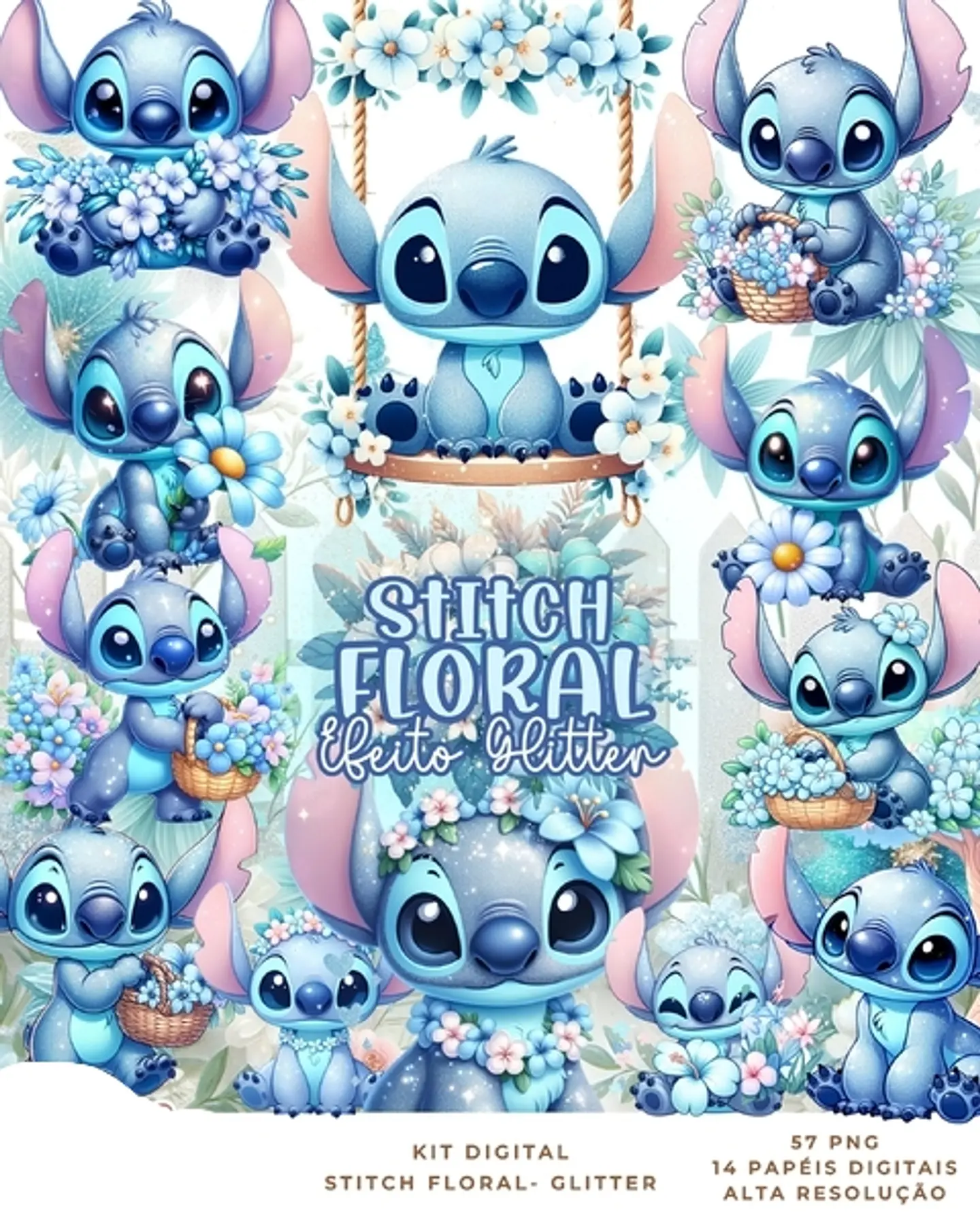 Kit Digital Stitch Floral - Que Fofura Criativos 1