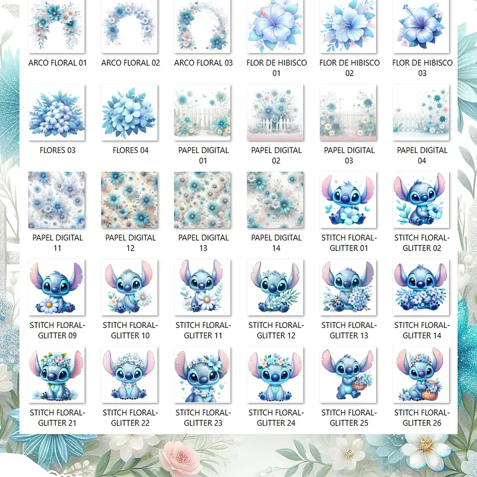 Kit Digital Stitch Floral - Que Fofura Criativos 3