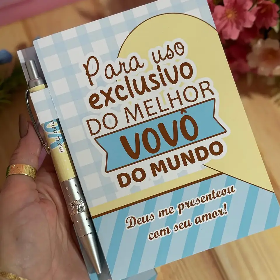 Arquivo Dia dos Avós Capa para Bloquinho A6 com Caneta - Arquivos Gb 5