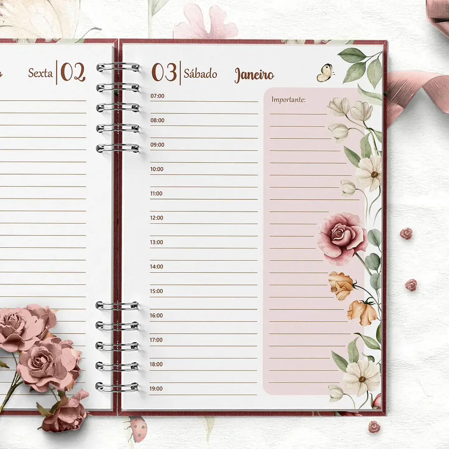 Arquivo Combo Agendas Floral Romântico - Bicho Papel 3