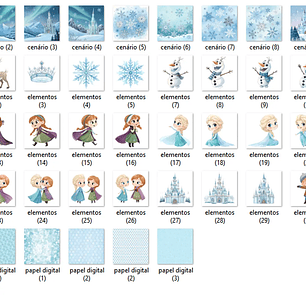 Kit Digital Frozen - Fanddy