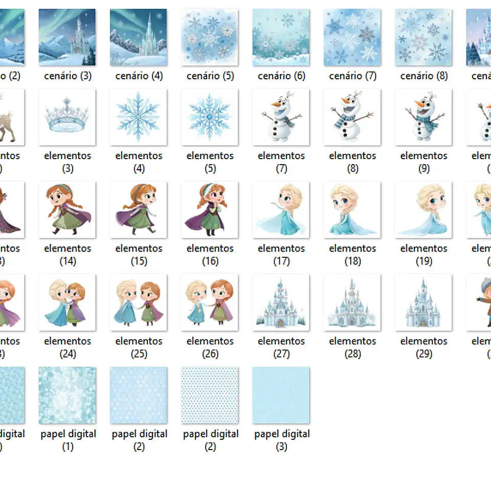 Kit Digital Frozen - Fanddy 2