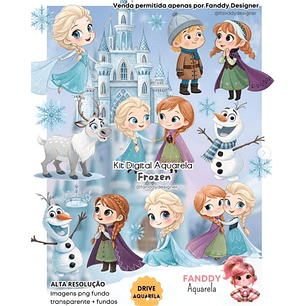 Kit Digital Frozen - Fanddy