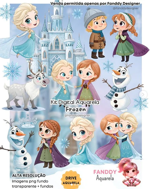Kit Digital Frozen - Fanddy