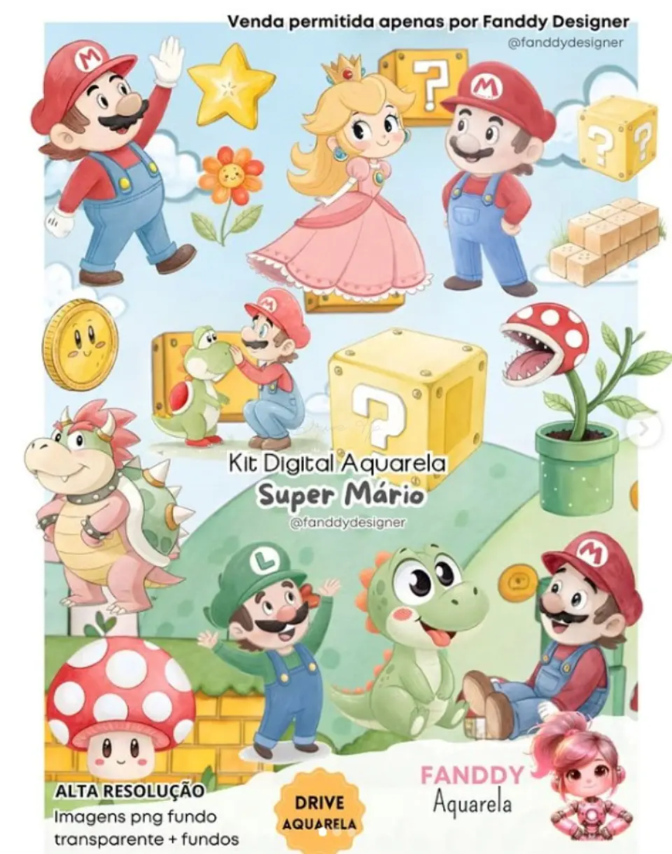 Kit Digital Super Mário - Fanddy 1