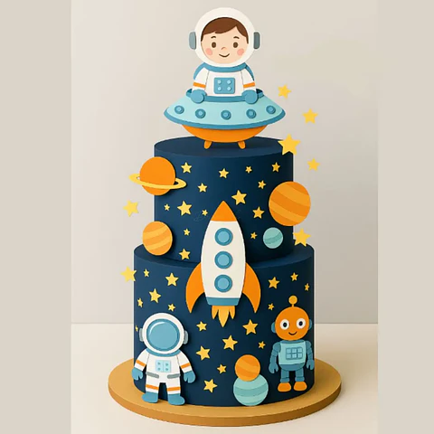 Arquivo Topo de Bolo Astronauta em Camadas