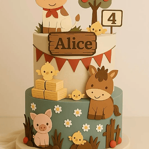 Arquivo Topo de Bolo Fazendinha em Camadas