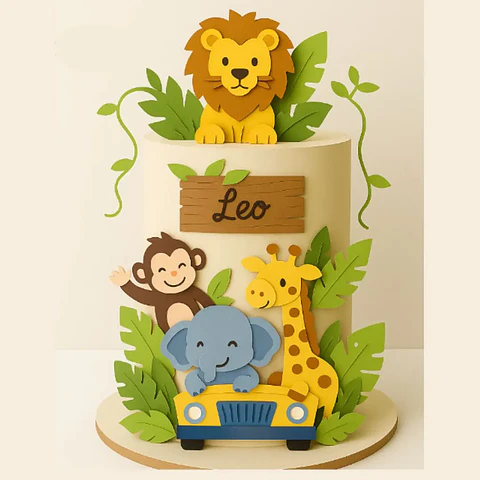 Arquivo Topo de Bolo Safari em Camadas