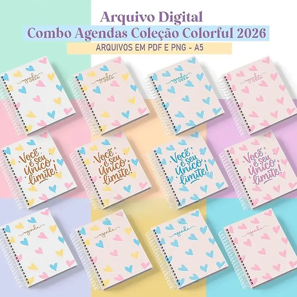 Arquivo Combo Agendas Colorful 2026 - Studio Rafa 4