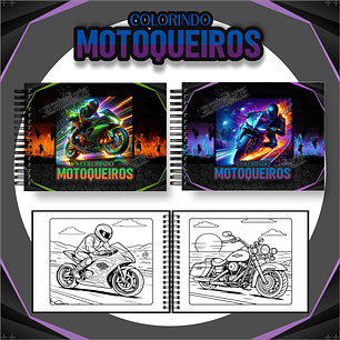 Arquivo livro de colorir Motoqueiros - PAMELLA